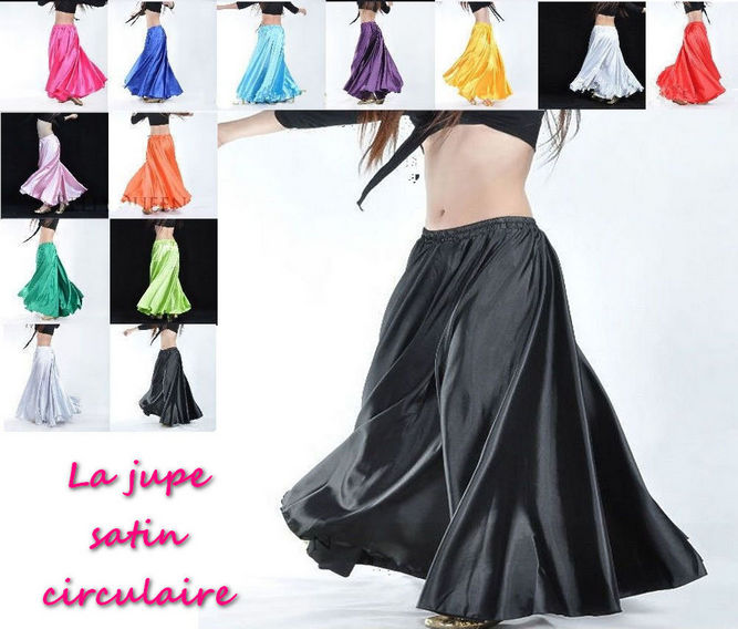 jupe satin circulaire de danse orientale 